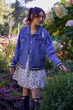 Sporty Spice Denim Jacket with Stripe Band- Denim