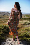 Rosewood Romance Floral Midi Dress - Pine/Multi