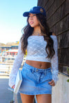 Risen Jeans Denim Skort- Light Wash