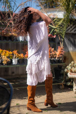 Shells and Spurs Ruffle Detail Kimono - White