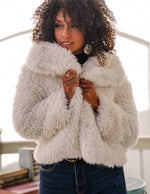 Plush Perfection Faux Fur Crop Coat - Ivory