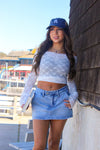 Risen Jeans Denim Skort- Light Wash