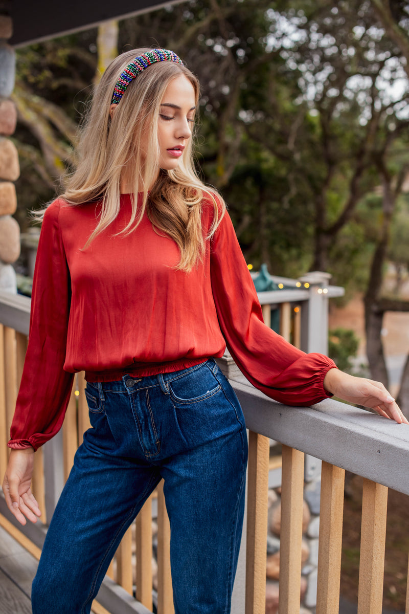 Rendezvous Blouse - Autumn Red