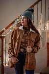 Cozy Cocoa Fleece Lined Corduroy Shacket - Caramel