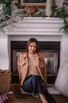 Latte Layers Teddy Button Up Coat - Taupe