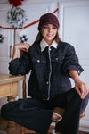 Toasty Touch Sherpa Lined Denim Jacket - Vintage Black