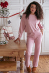 Enchanted Eve Crew Neck Lounge Top - Bubble Gum