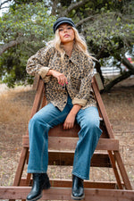 On The Prowl Oversized Animal Print Shacket - Beige