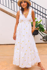 All Smiles Floral Embroidered Maxi Dress
