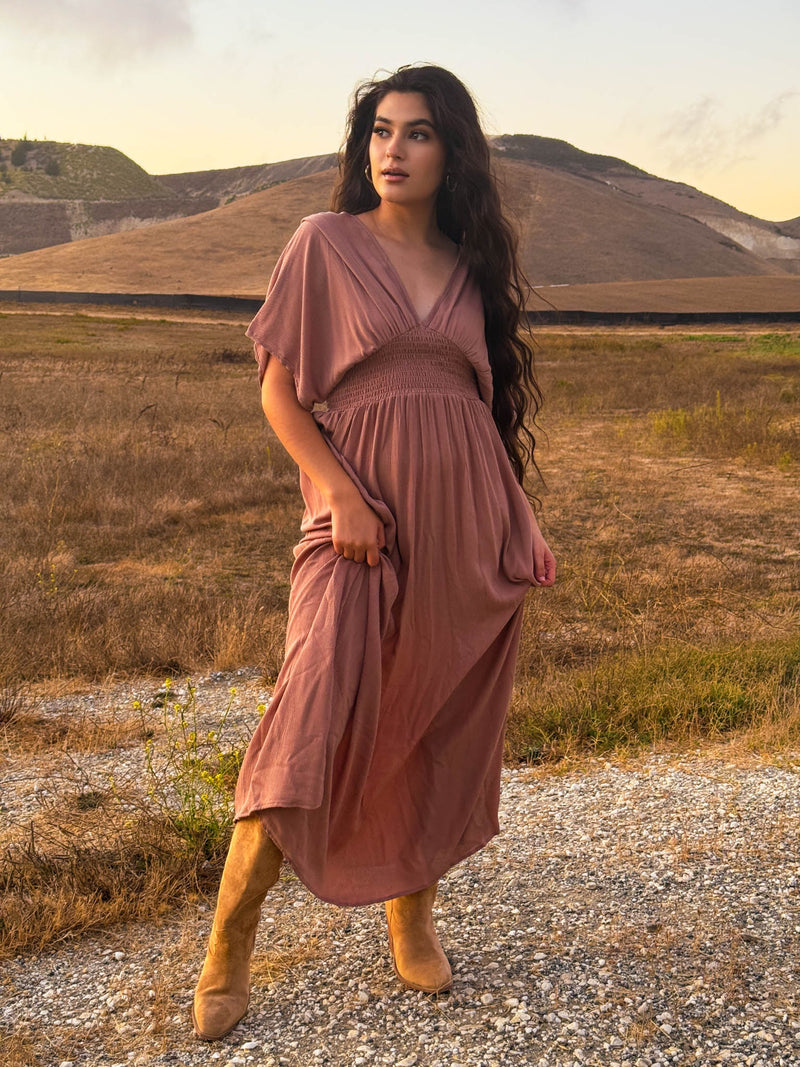 Seasonal Indulgence Maxi Dress- Mocha