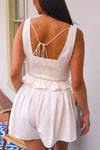 Sweet As Can Be Tank Top and Short Set-Cream