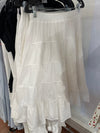 Emily Cotton Tiered Midi Skirt - White