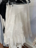 Emily Cotton Tiered Midi Skirt - White