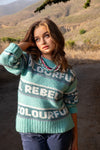 Colourful Rebel Branded Stripe Sweater- Blue
