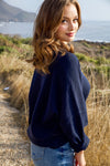 Bay Breeze Lightweight Button Down Knit Cardigan-Navy