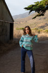 Colourful Rebel Branded Stripe Sweater- Blue