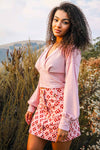 Disco District Mini Skirt - Pink/Red