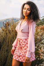Disco District Mini Skirt - Pink/Red