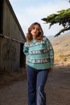 Colourful Rebel Branded Stripe Sweater- Blue