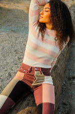  Striped Long Sleeve - Cream/Pink