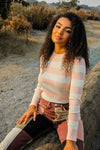  Striped Long Sleeve - Cream/Pink