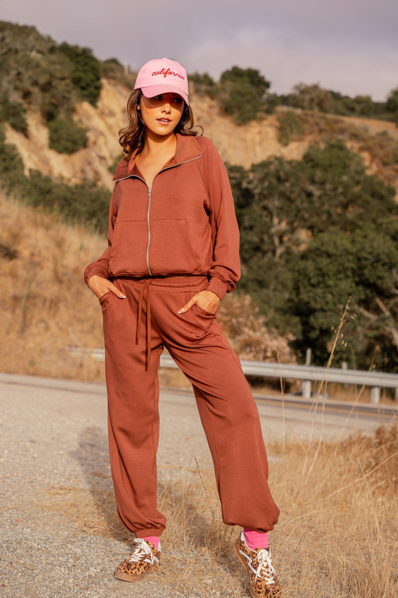 Decaf Days Drawstring Lounge Pant - Mocha