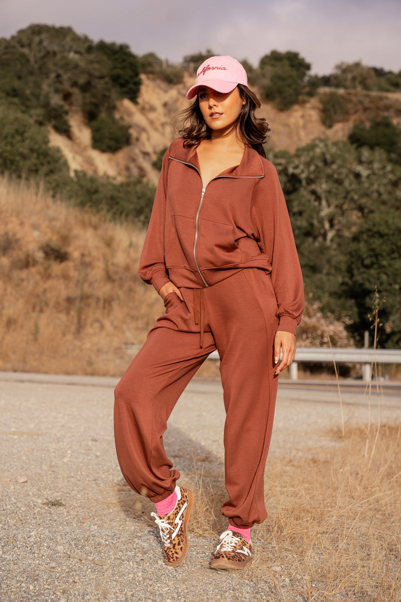 Decaf Days Drawstring Lounge Pant - Mocha