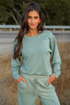 Airplane Mode Soft Crew Neck Sweatshirt - Mute Sage