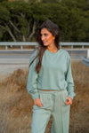 Airplane Mode Soft Crew Neck Sweatshirt - Mute Sage