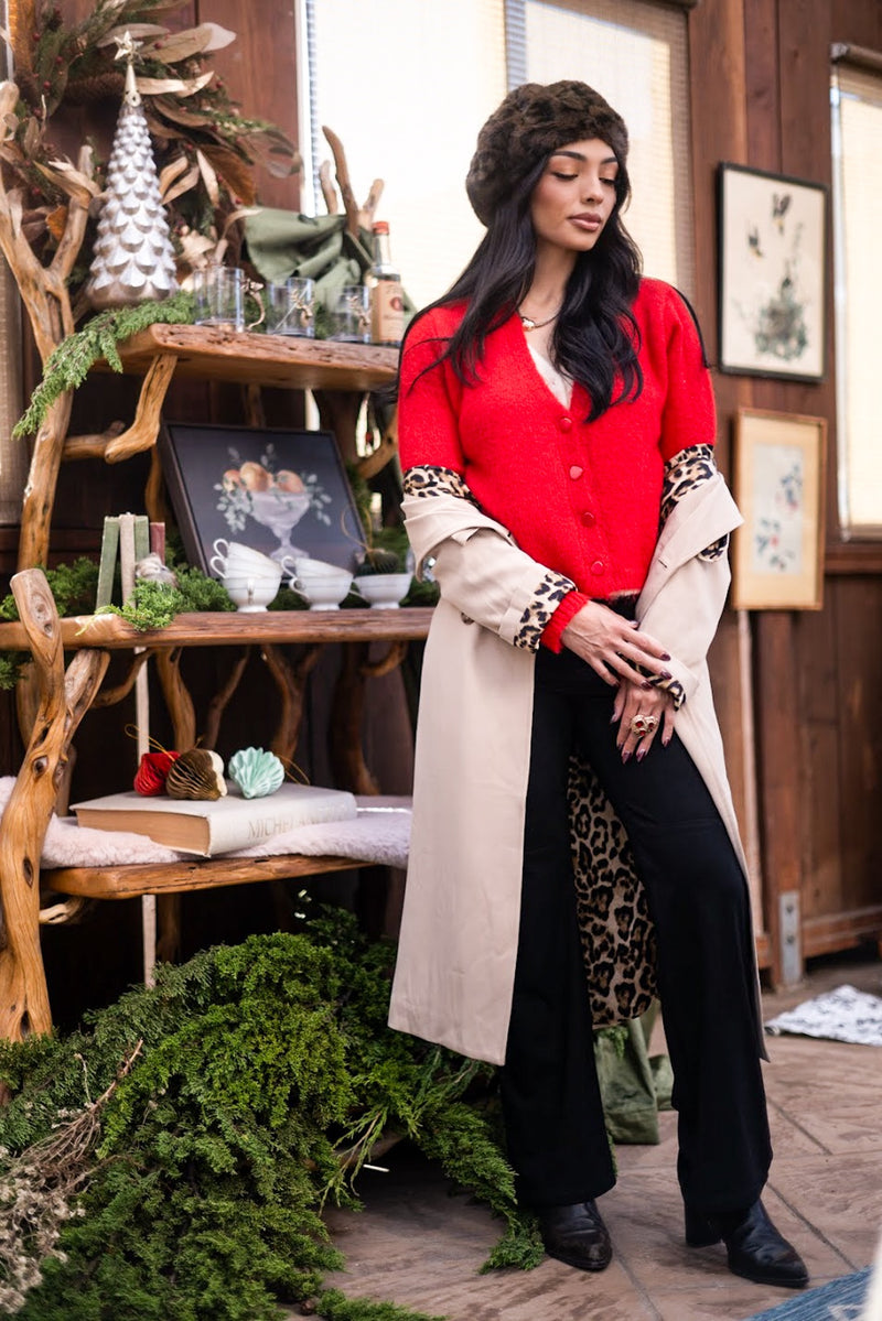 Nightcap Faux Suede Wide Leg Trousers- Black