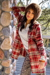 Nostalgic Feelings Plaid Flannel Long Shacket- Rust/Multi