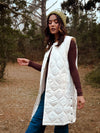 Marshmallow Magic Quilted Down Vest - White