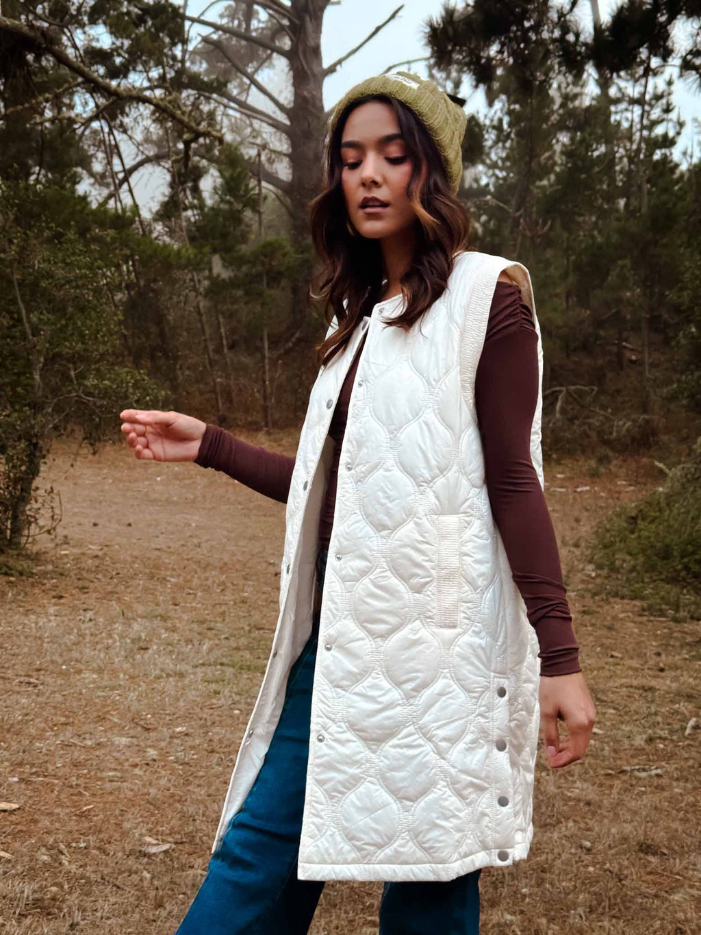 Marshmallow Magic Quilted Down Vest - White