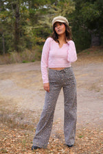 Sugar Kiss Cropped Plush Sweater- Pink