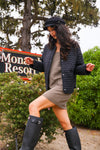 Love Is Loud Quilted Collarless Heart Jacket- Black