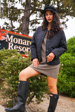 Love Is Loud Quilted Collarless Heart Jacket- Black