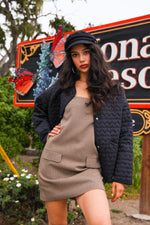 Love Is Loud Quilted Collarless Heart Jacket- Black