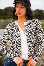 Born to Be Wild Leopard Sweater- Tan/Black