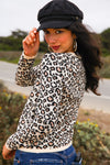 Born to Be Wild Leopard Sweater- Tan/Black