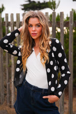 Pretty Thoughts Polka Dot Sweater- Black/White