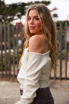 Lizzie Off Shoulder Sweater- Ivory
