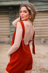 Pumpkin Path Romper Overalls Cotton- Rust