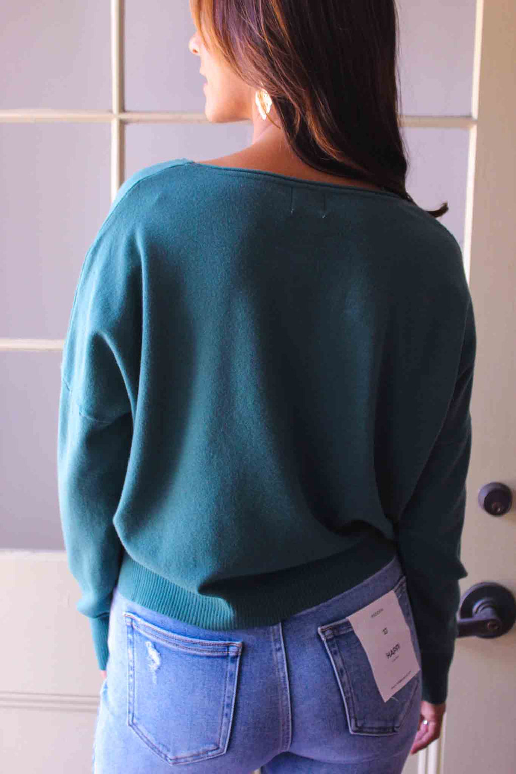 Dreamers Crew Neck Cropped Sweater - Pine