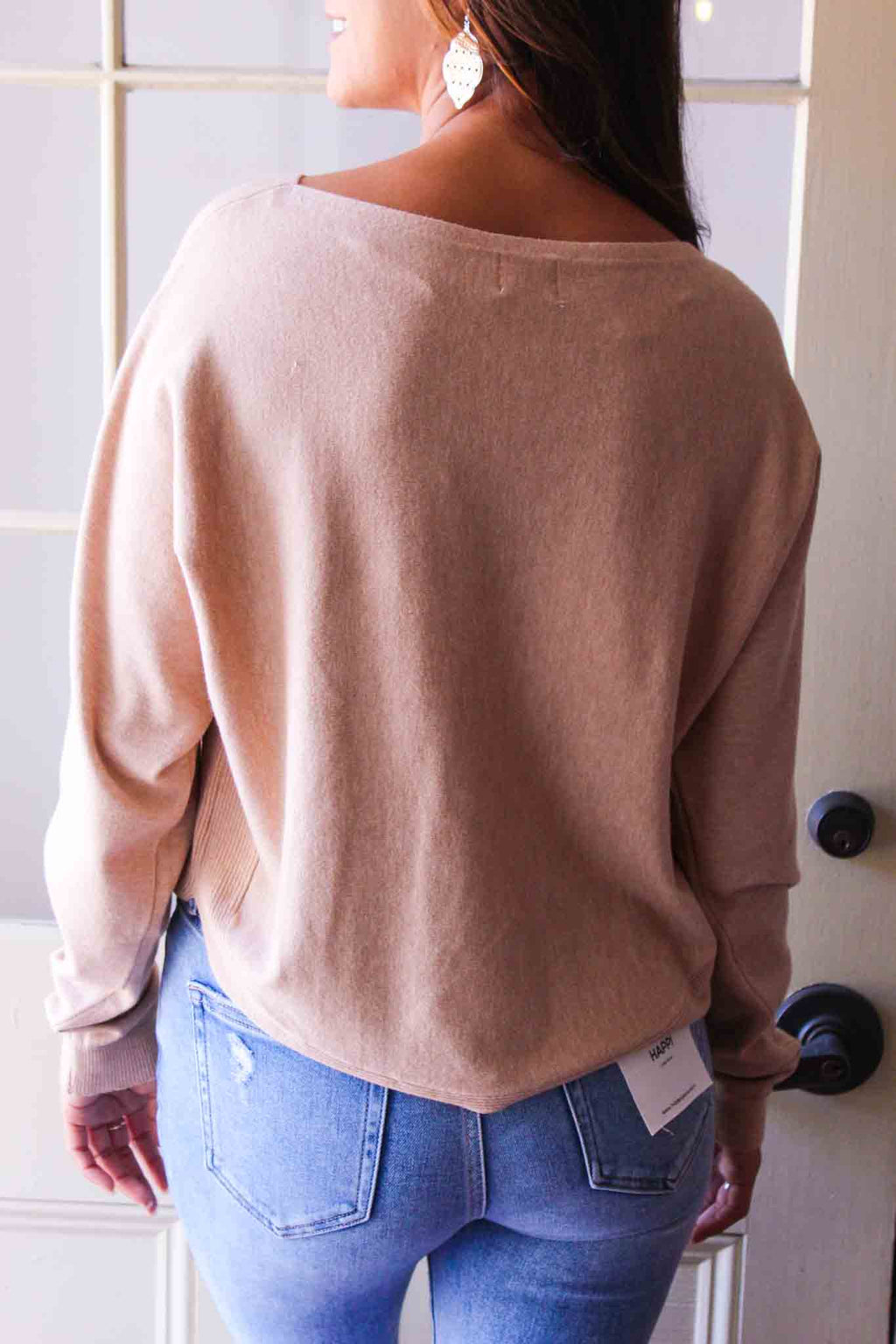 Dreamers Boat Neck Cropped Sweater - Coffee