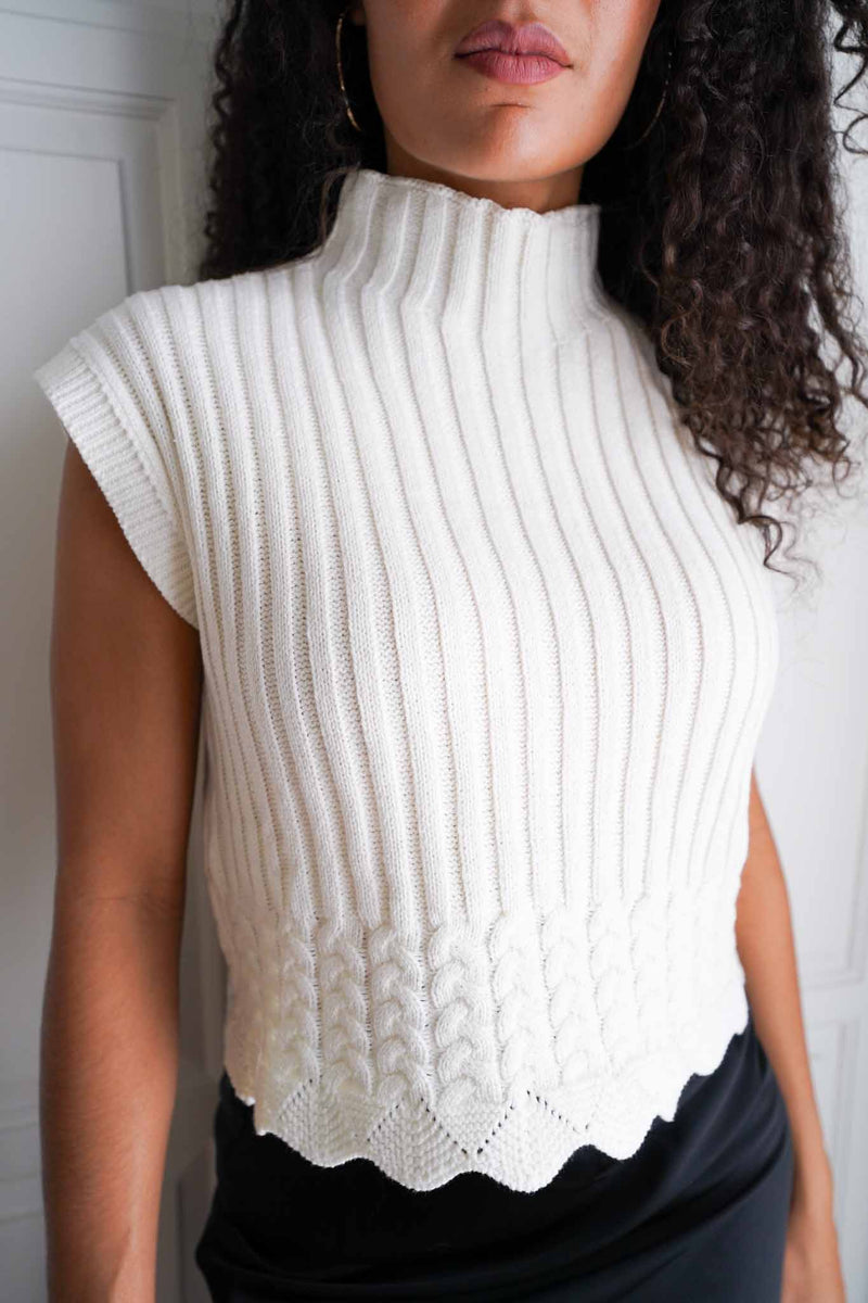 Vanilla Nilla Short Sleeve Knit Sweater - Ivory