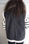 Polar Frost Faux Fur Lined Denim Vest - Black/Cream