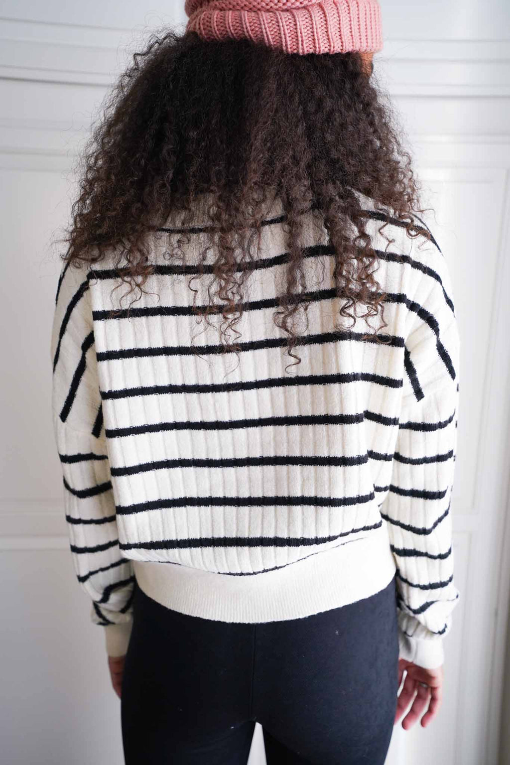 Frosty Stripe Knit Sweater - Black/Cream