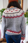 Yule Tide Crew Neck Nordic Sweater - Gray/Multi