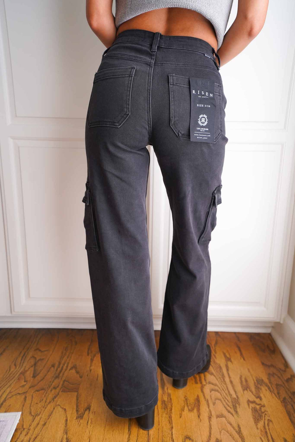 Risen Jeans Denim Cargo Pant - Vintage Black