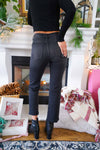 Risen Jeans High Waisted Straight Leg Denim - Vintage Black